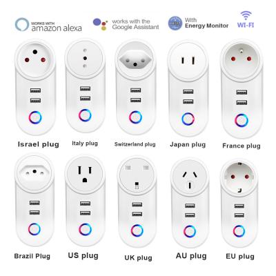 Smart WiFi Power Plug Outlet Socket with USB Remote Control